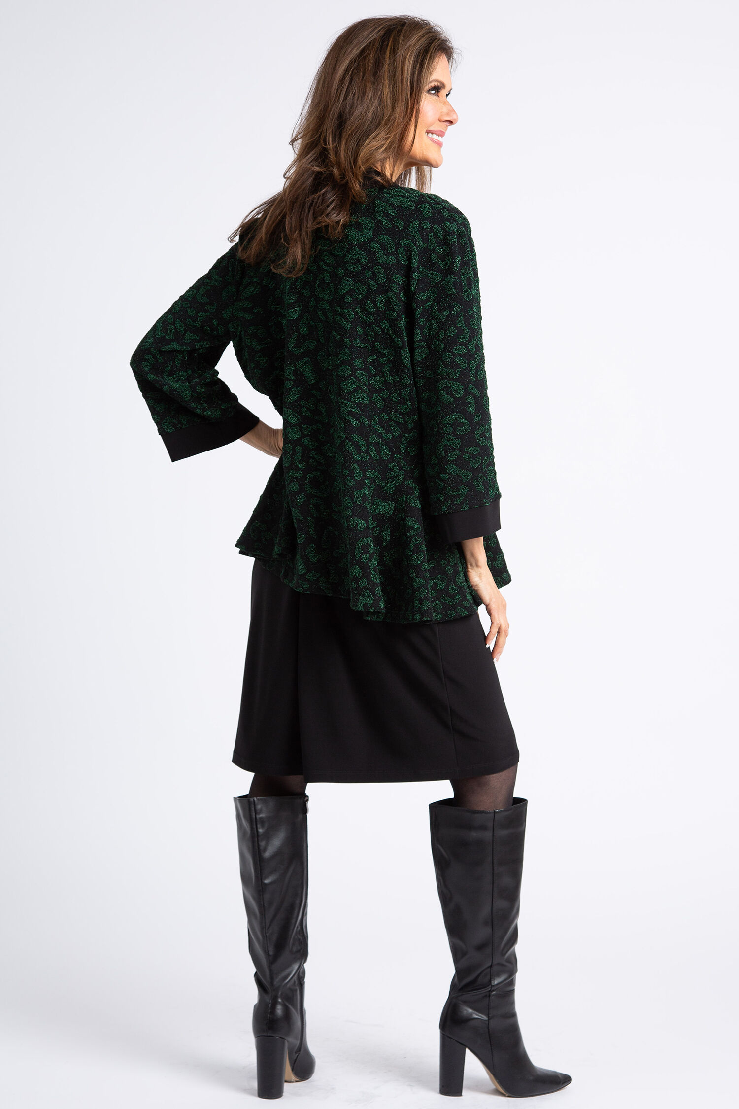 Knee Length Dress & Velvet Cardigan Set Image 4