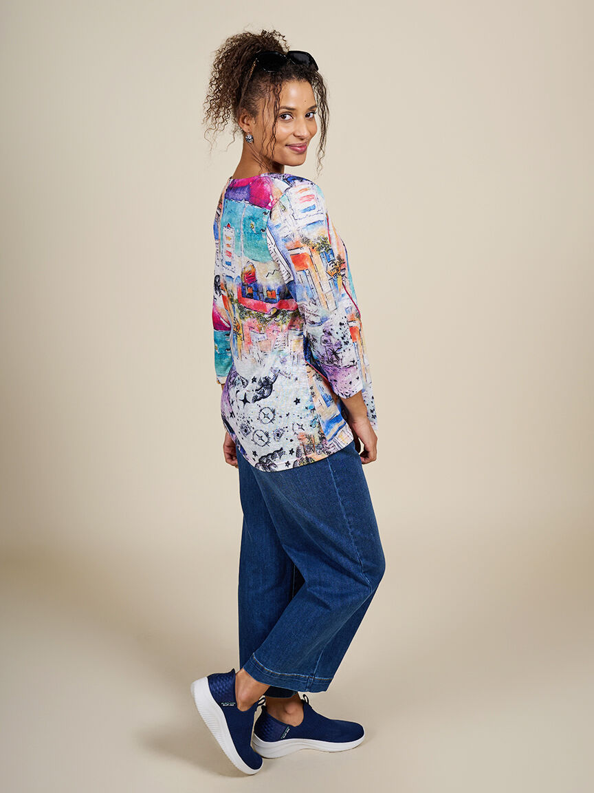 &frac34; Sleeve Slub Knit Top  Image 6