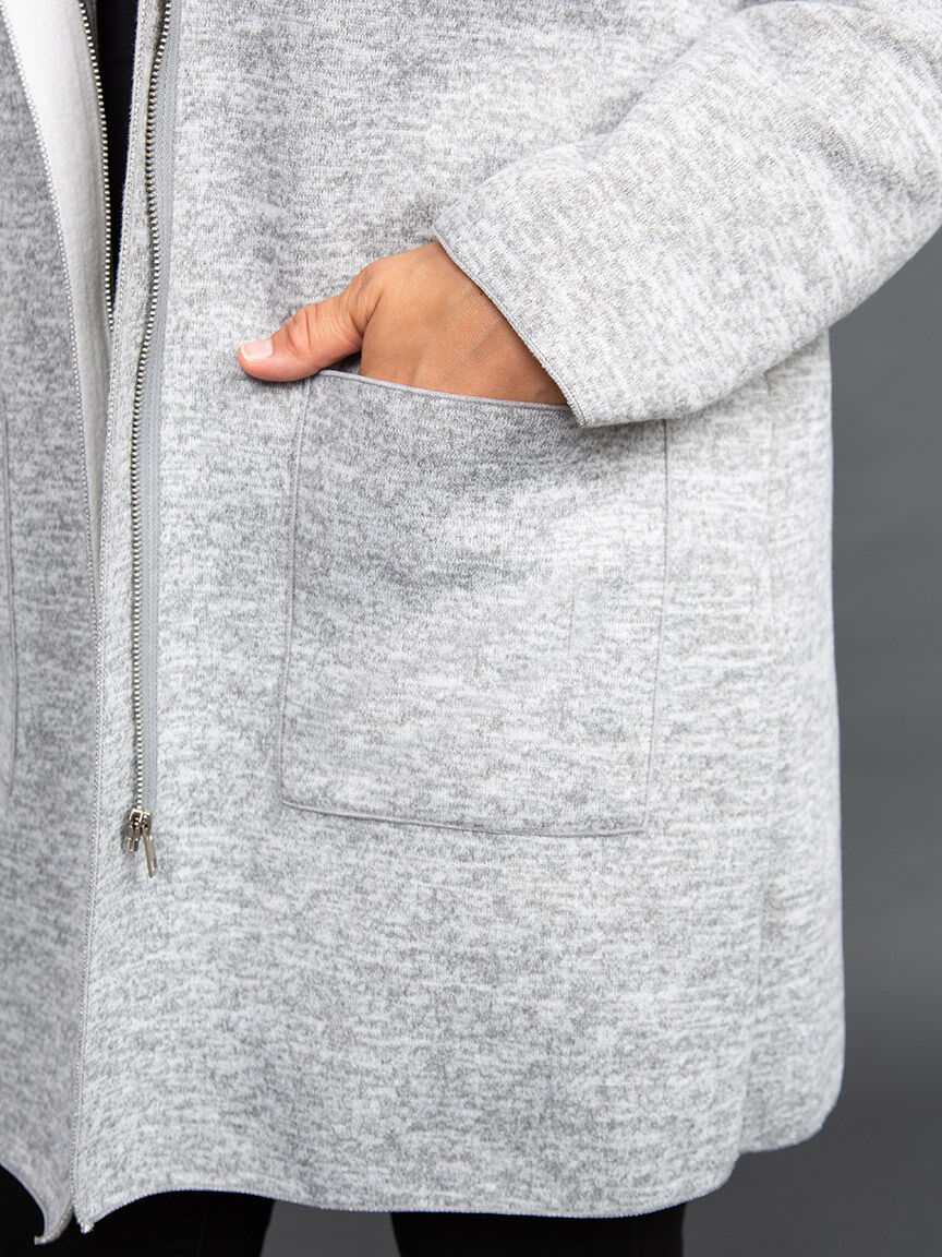 Hooded Zip-Up Coatigan Image 5