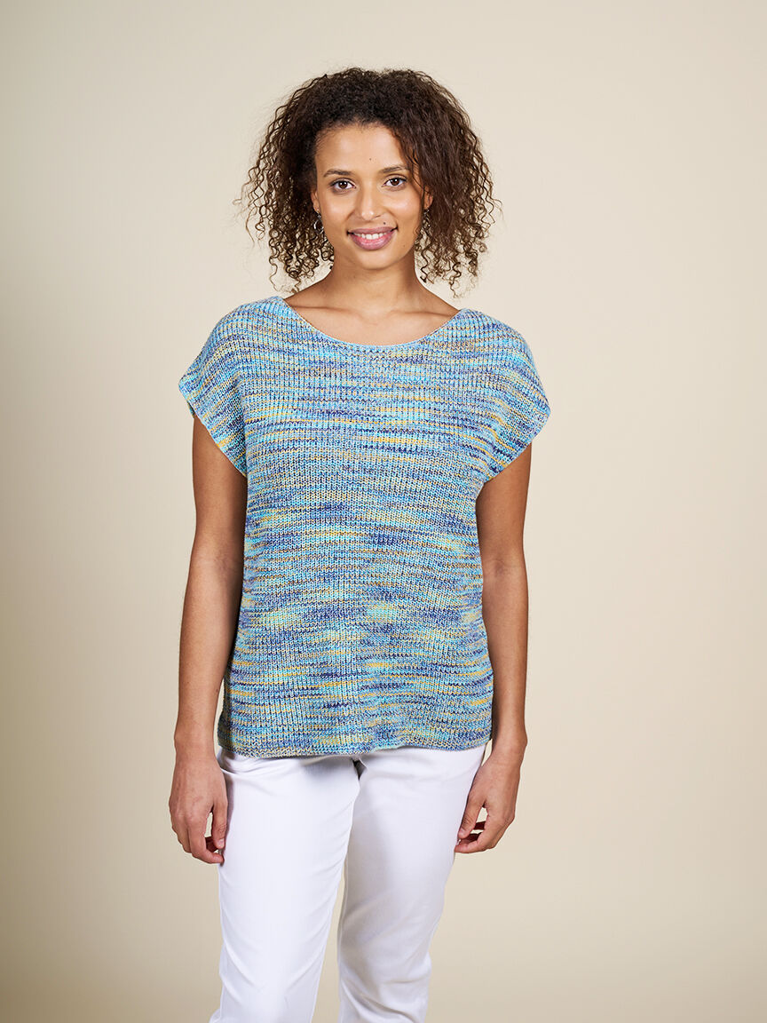 Space Dyed Cap Sleeve Sweater   Image 1