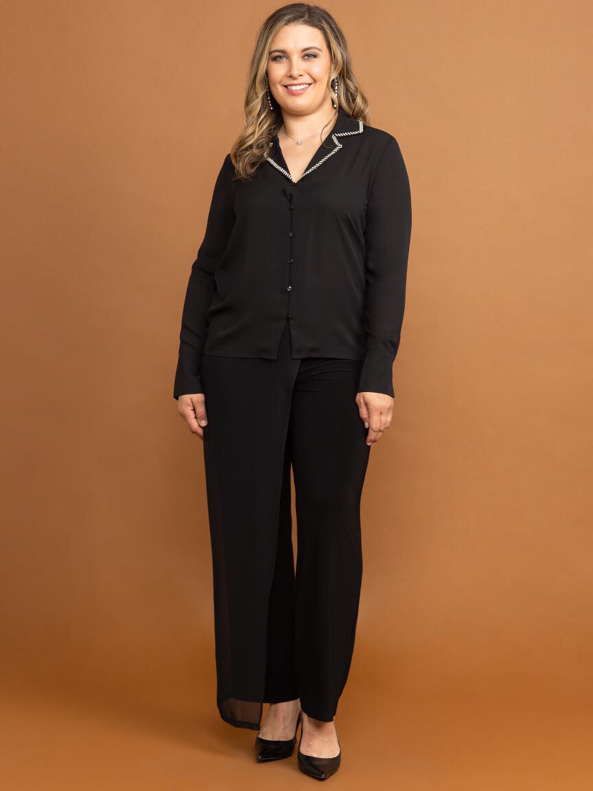 Jeweled Collar Blouse Image 1