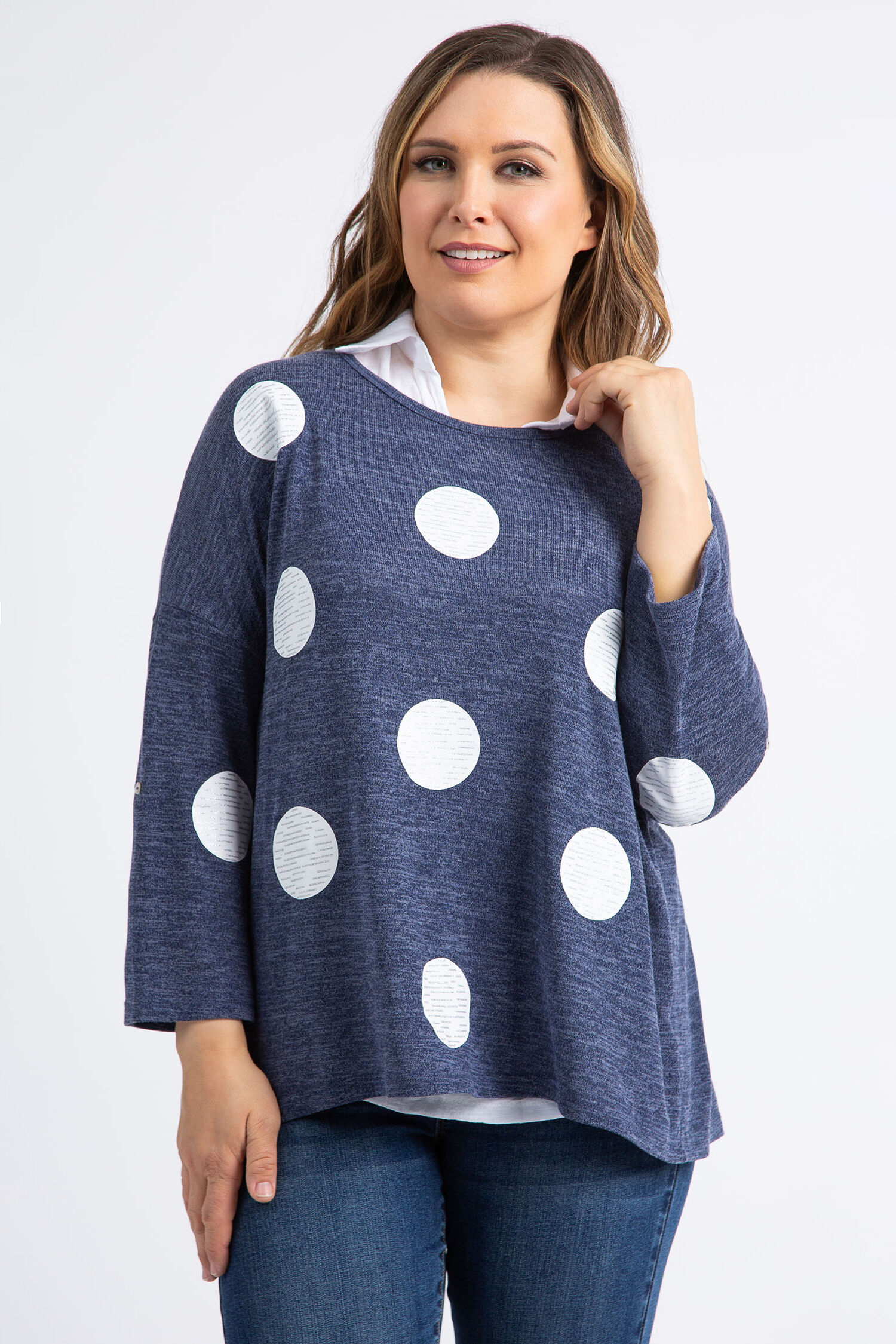 2 Piece Pointed Collar Fooler Top Image 1