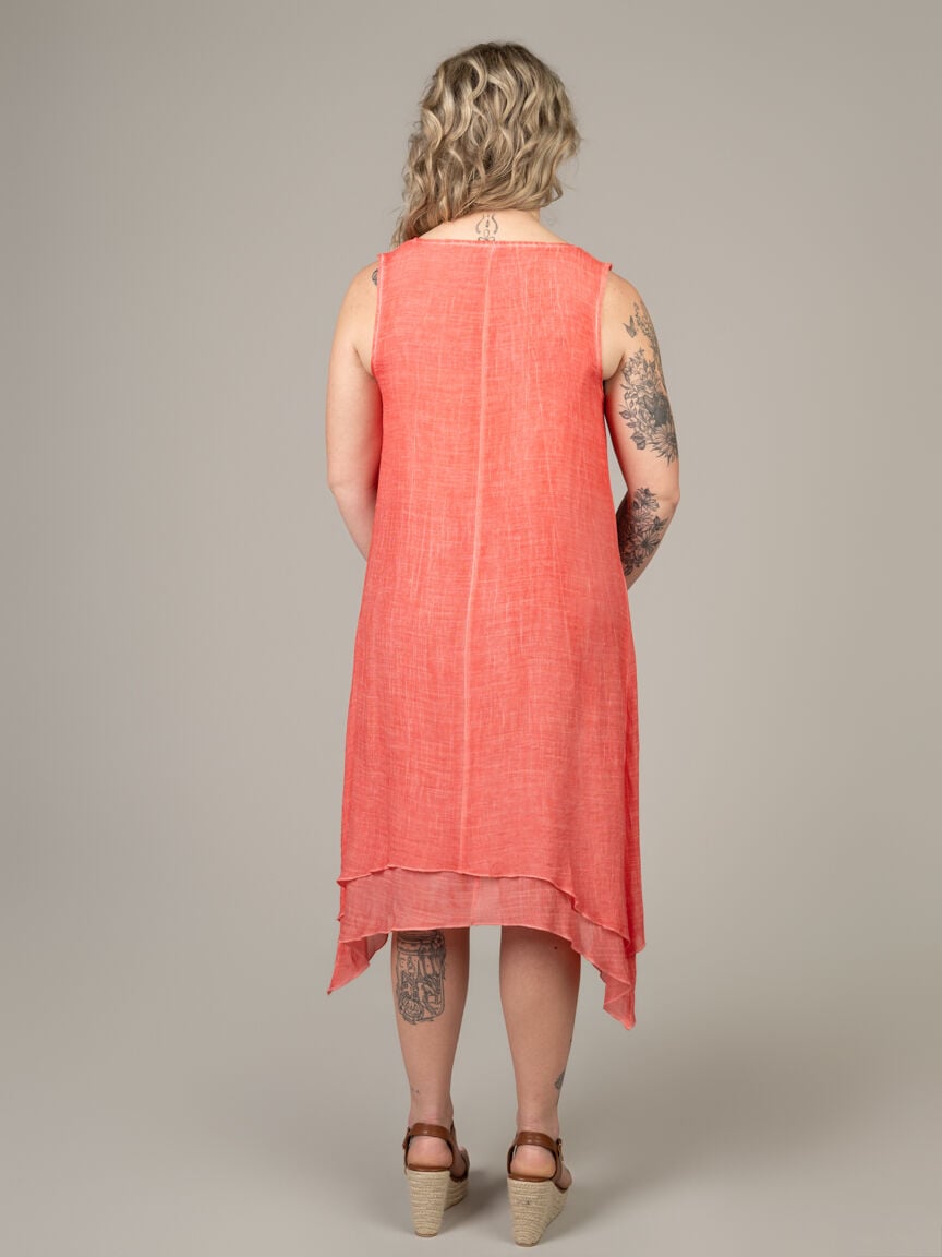 Flowy Asymmetrical Hem Dress With Pockets Image 6