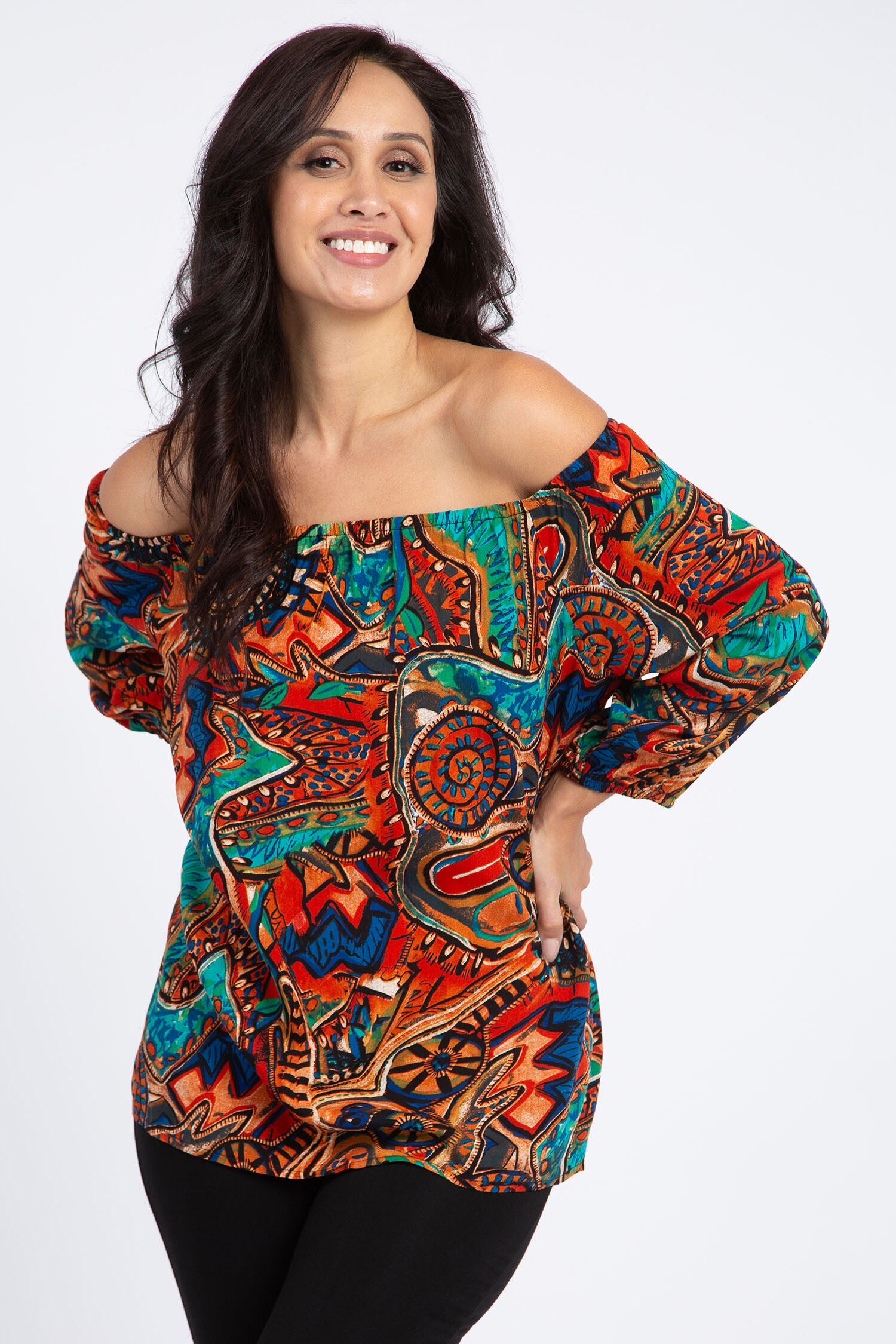 Elbow Sleeve Off The Shoulder Blouse Image 1