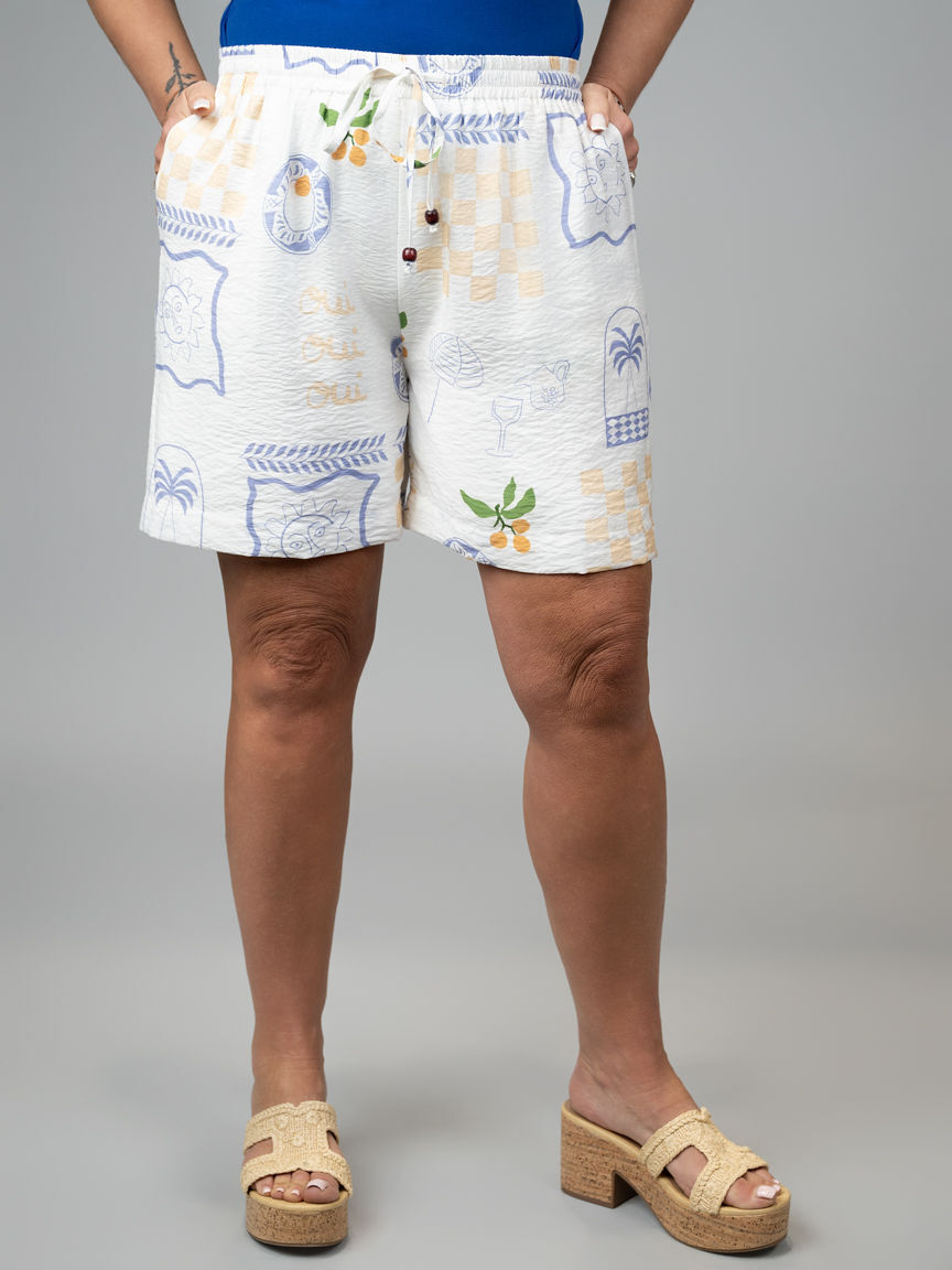 Adjustable Elastic Waist Shorts