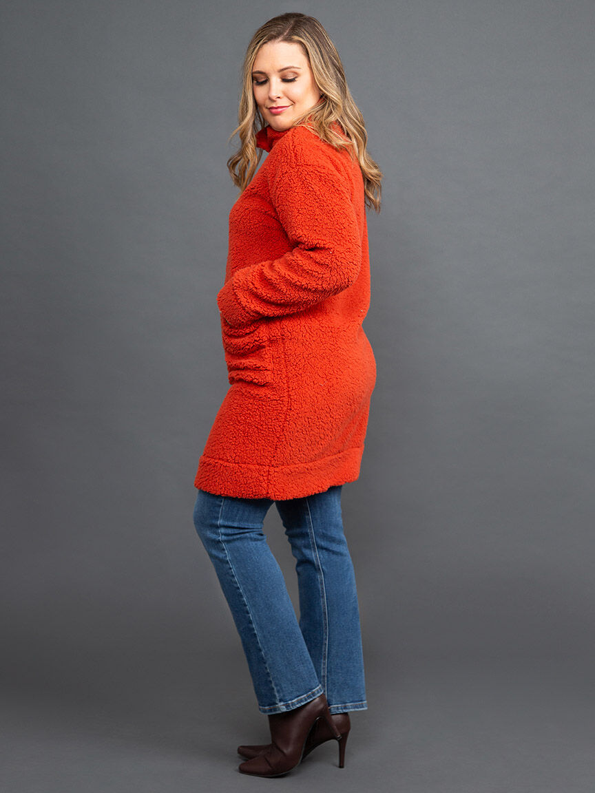 Longline Sherpa Zip-Up Jacket Image 2