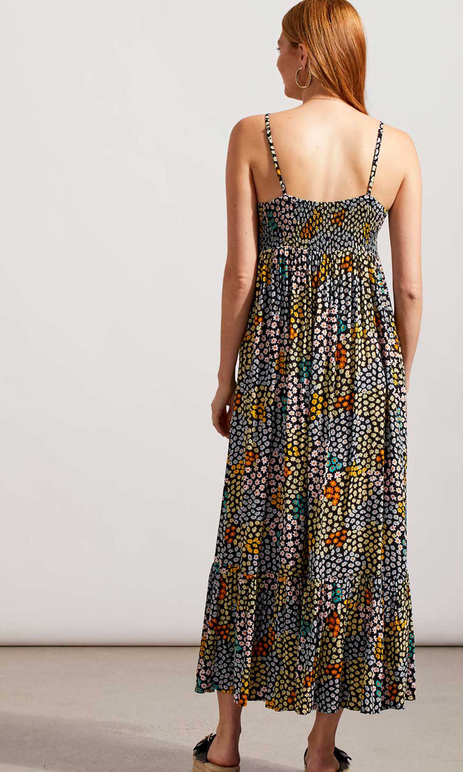 Floral Print Smock Back Maxi Dress Image 3