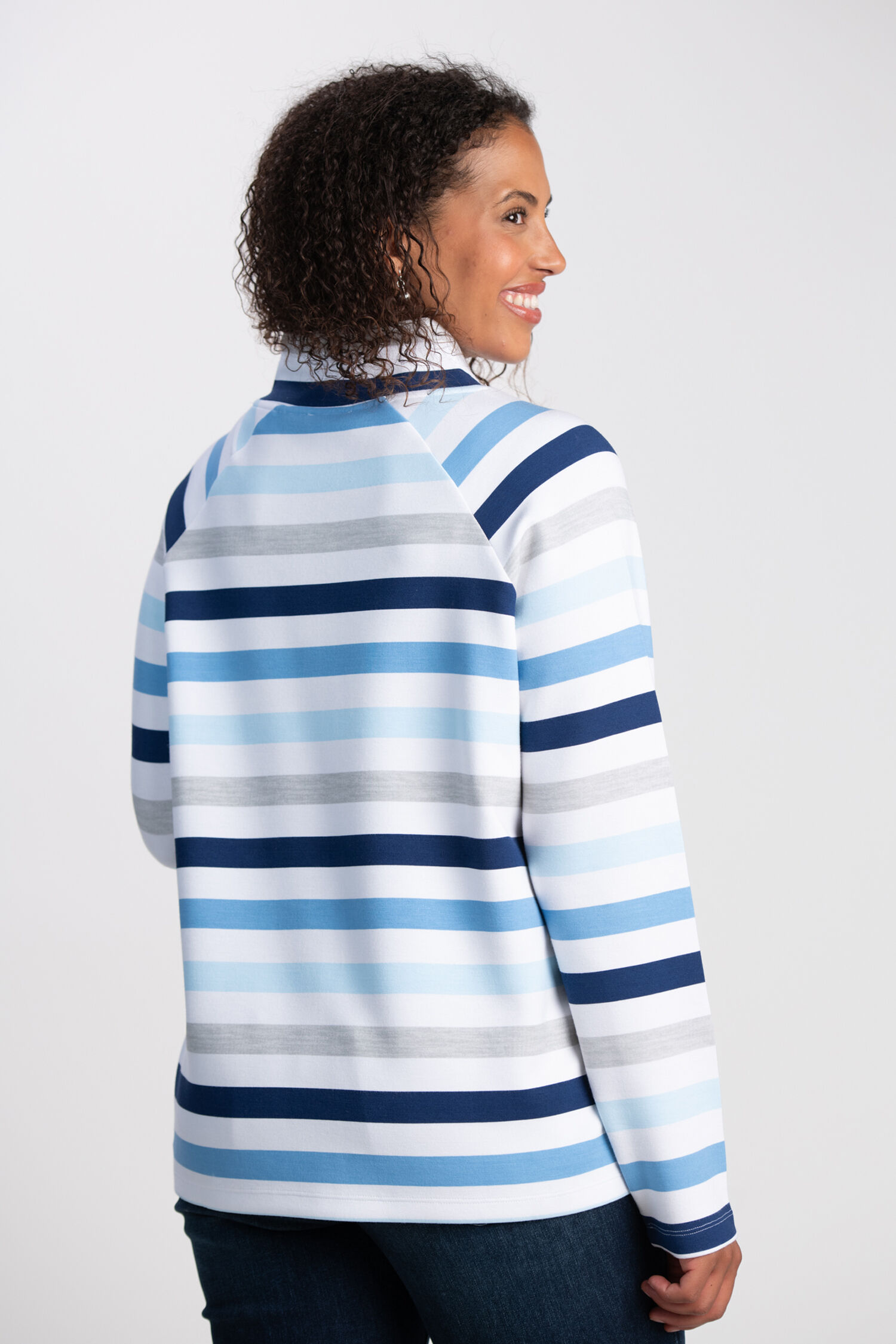 Drawstring Collar Long Sleeve Top  Image 2