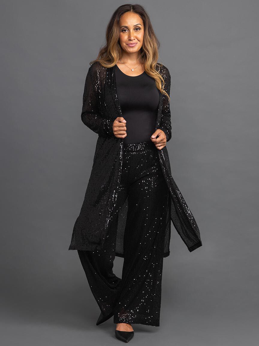 Longline Sequin Cardigan Image 1