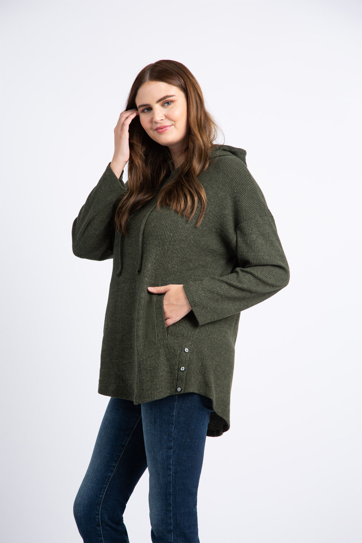 Ribbed Hooded Top  Image 2