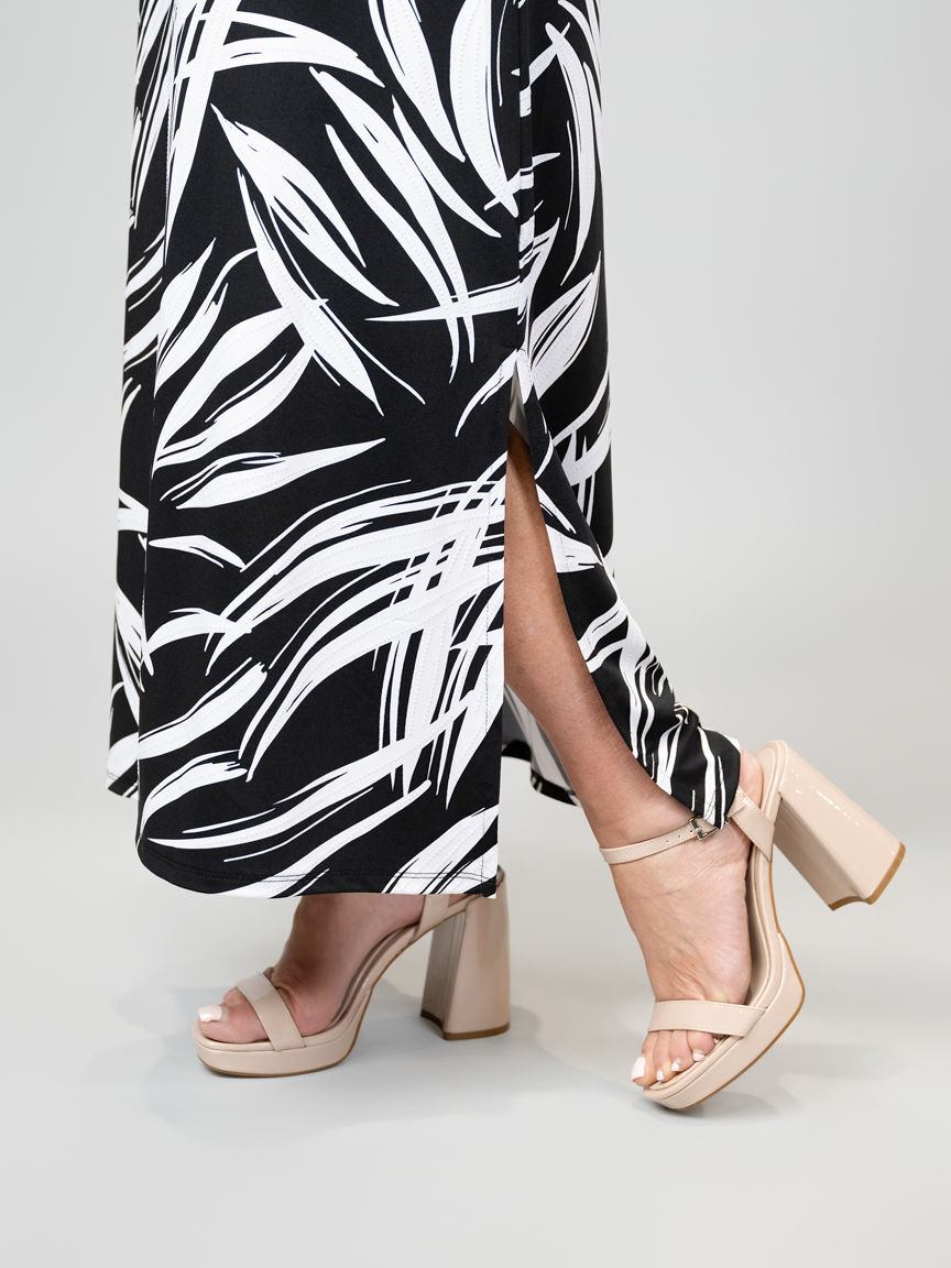 Long Luxe Sleeveless Dress with Side Slits Image 3