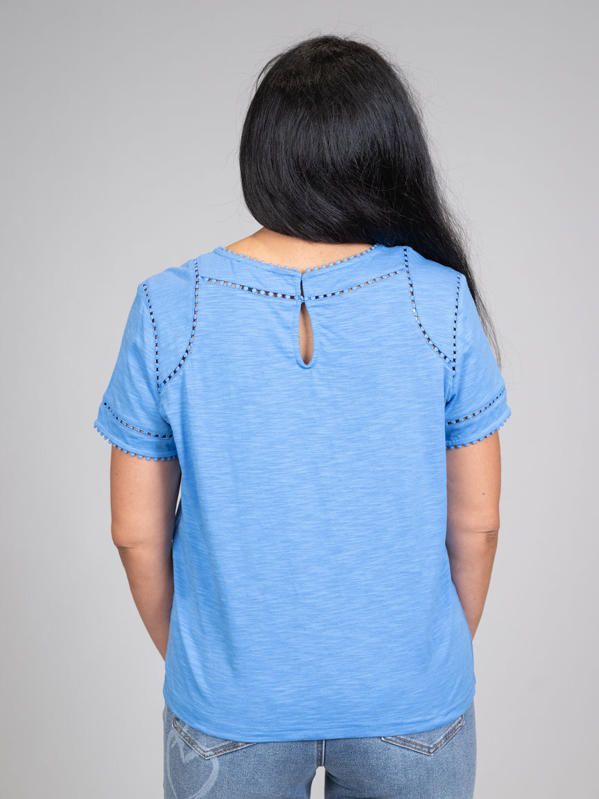 Short Sleeve Dotted Lace Top