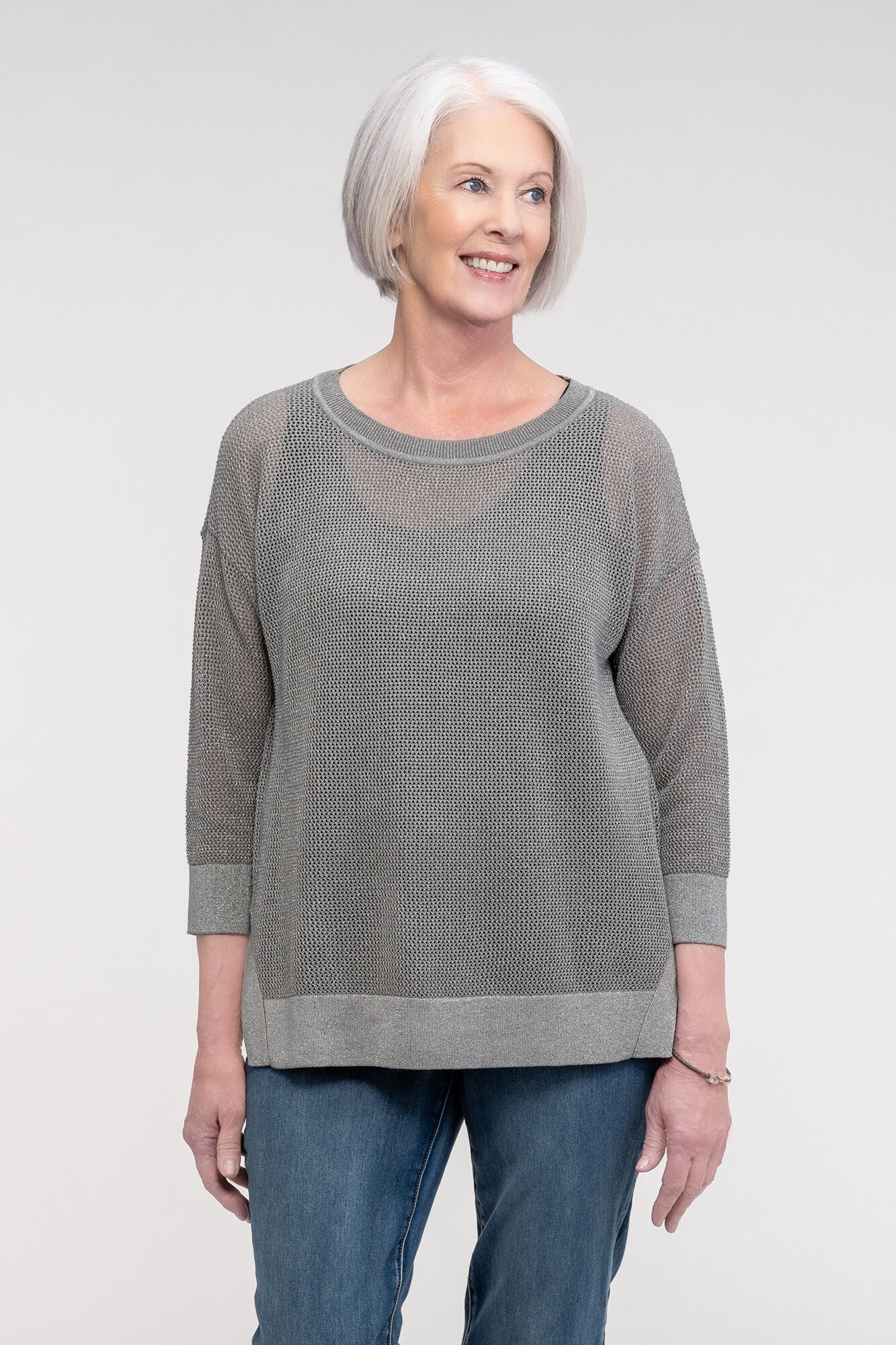 Open Weave Sweater with Lurex Image 1