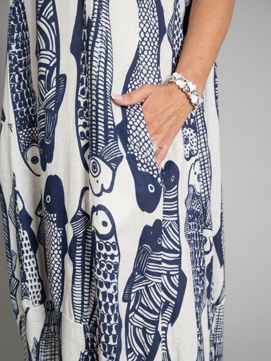 Square Neckline Fish Dress