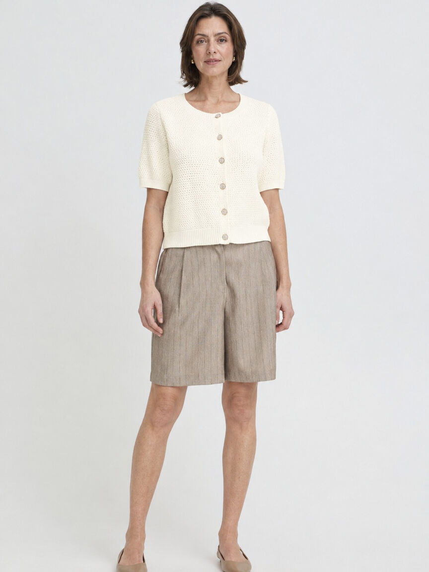 Elbow Sleeve Button Front Cardigan