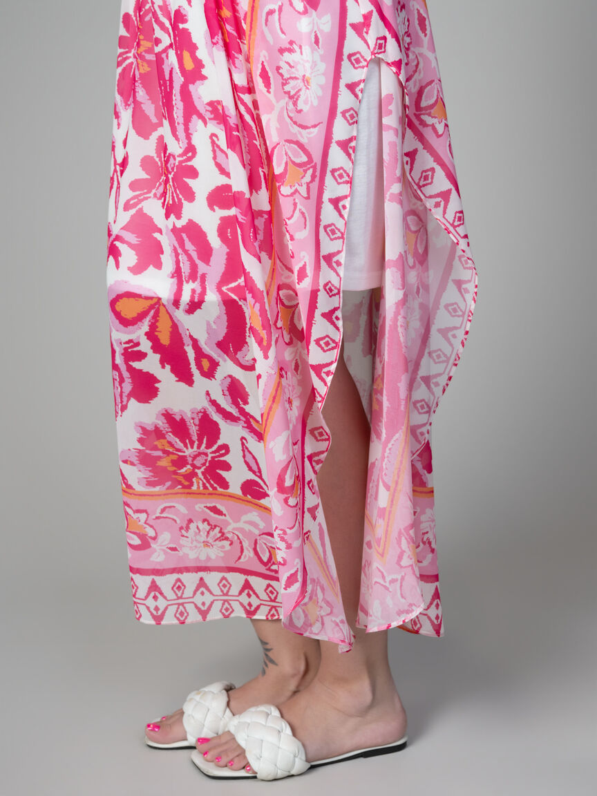 Sleeveless Sheer Overlay Midi Dress