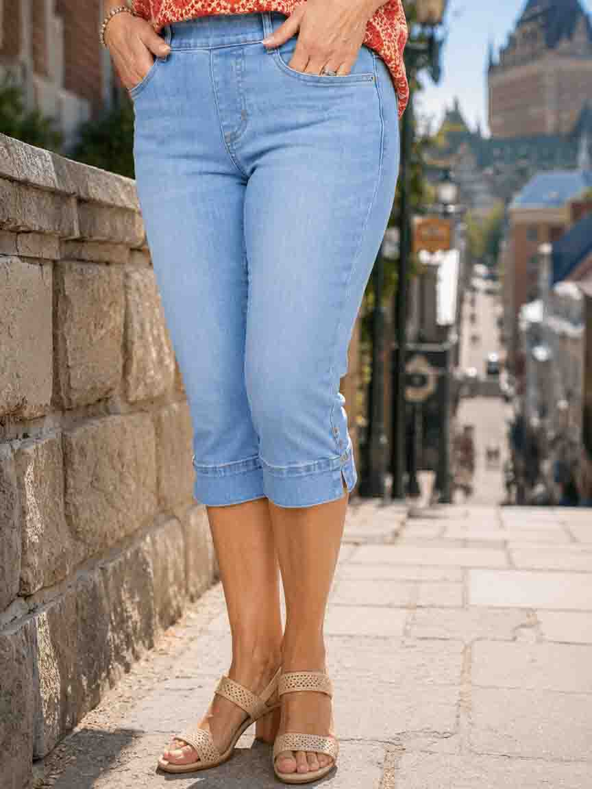 Audrey Mid-Rise Pull-On Slim Capri