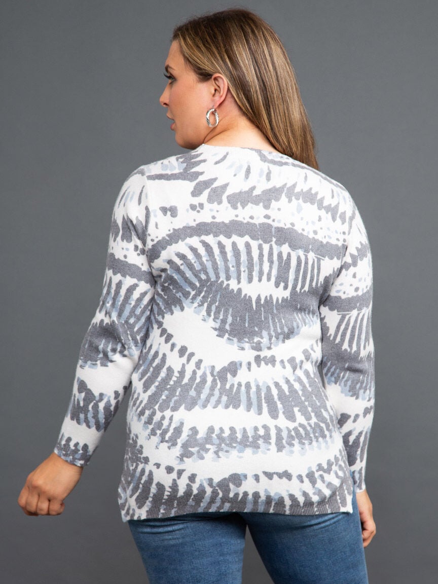 Soft Knit Tye-Dye Print Sweater