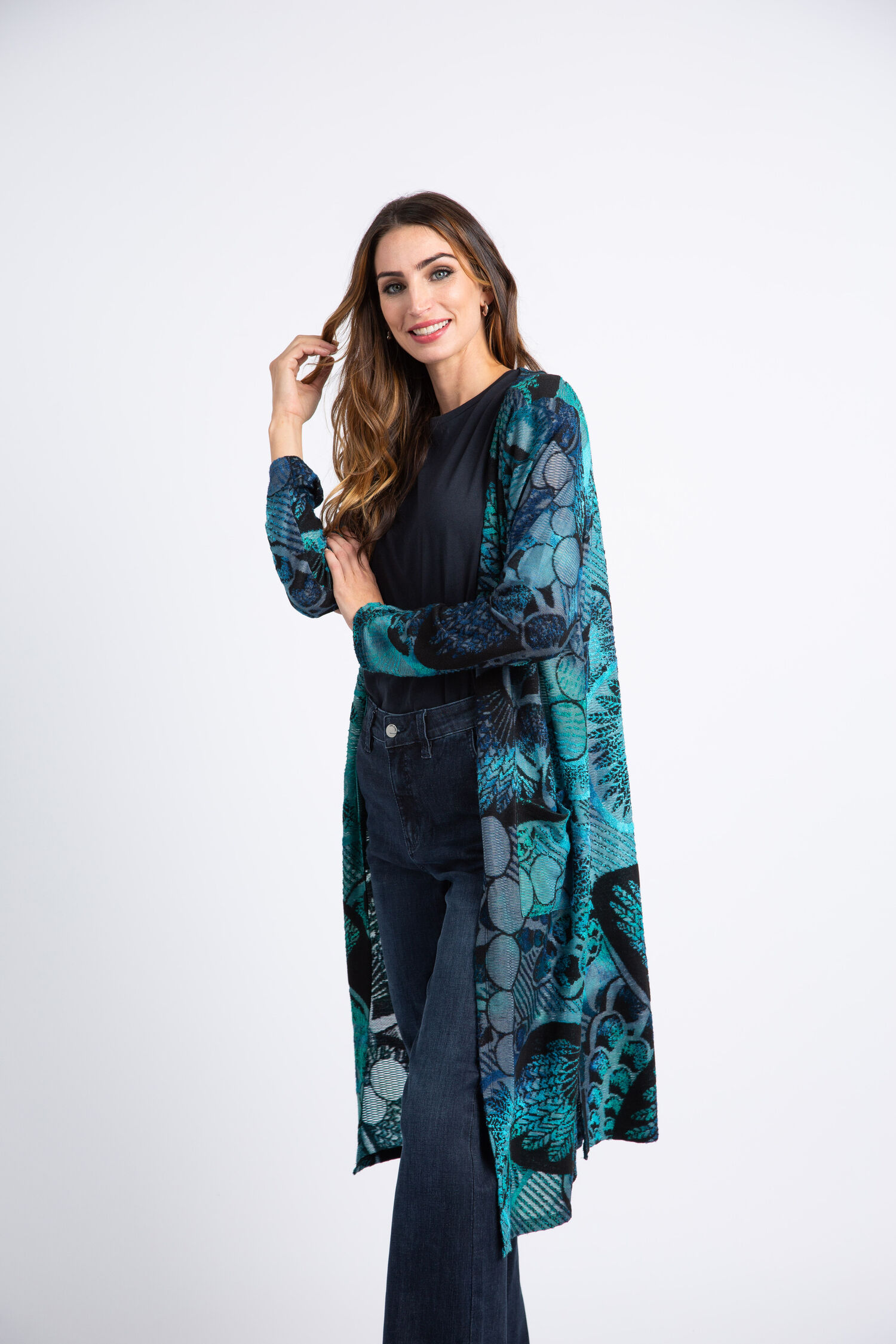 Open Front Long Cardigan Image 2