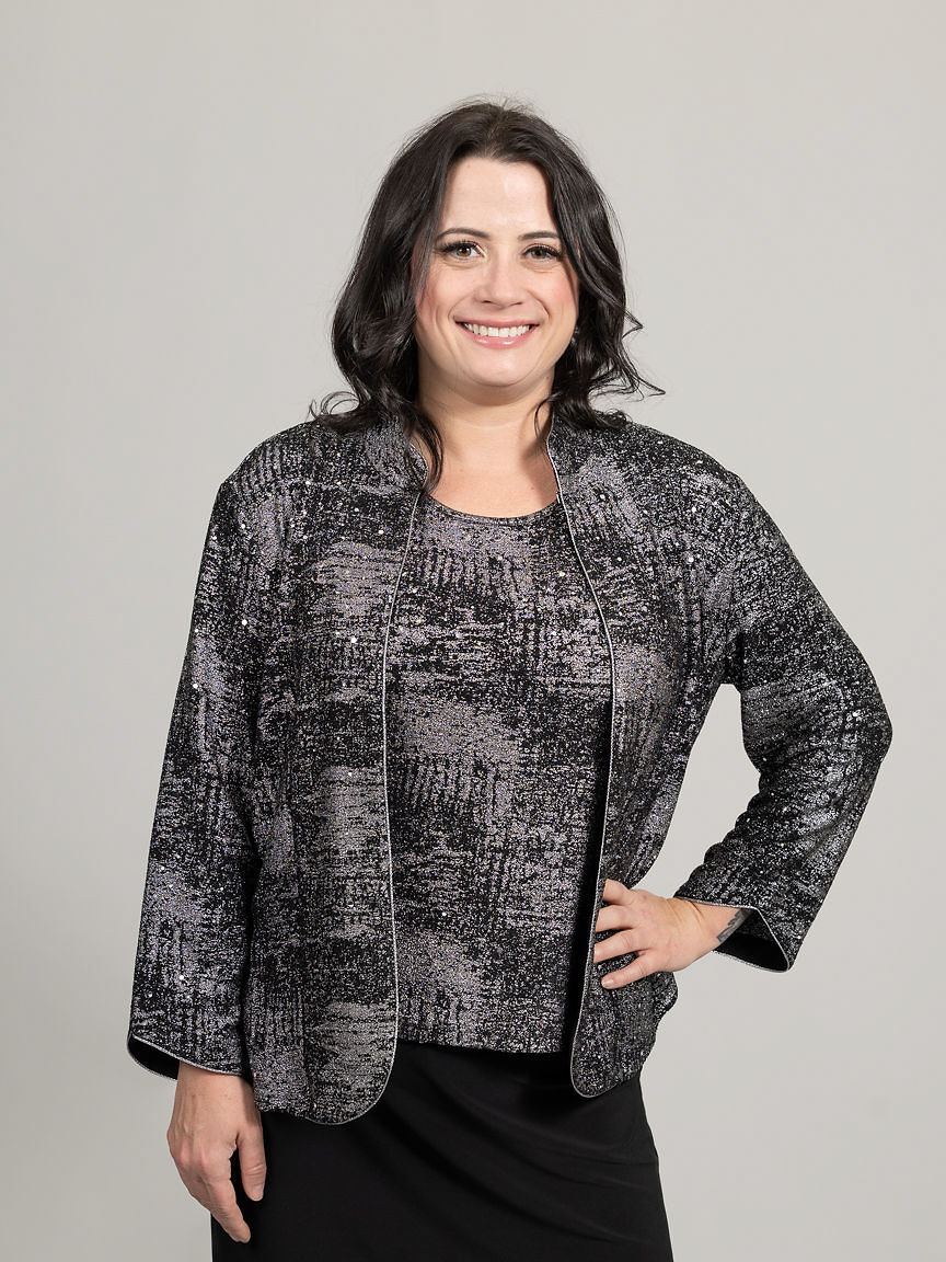 2 Piece Lurex Cardigan Set