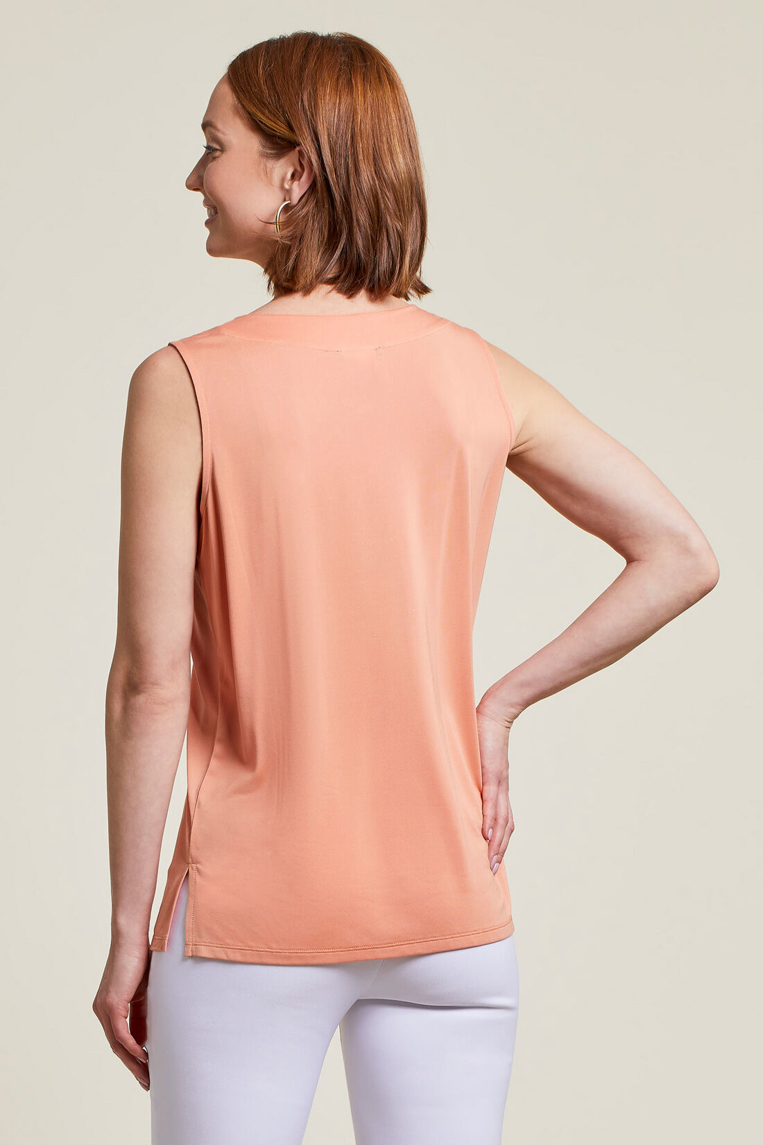 Pleated V-Neck Modal Top Image 2