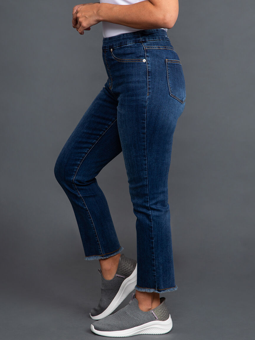 Pull-On Straight Crop w/ Raw Edge Image 3