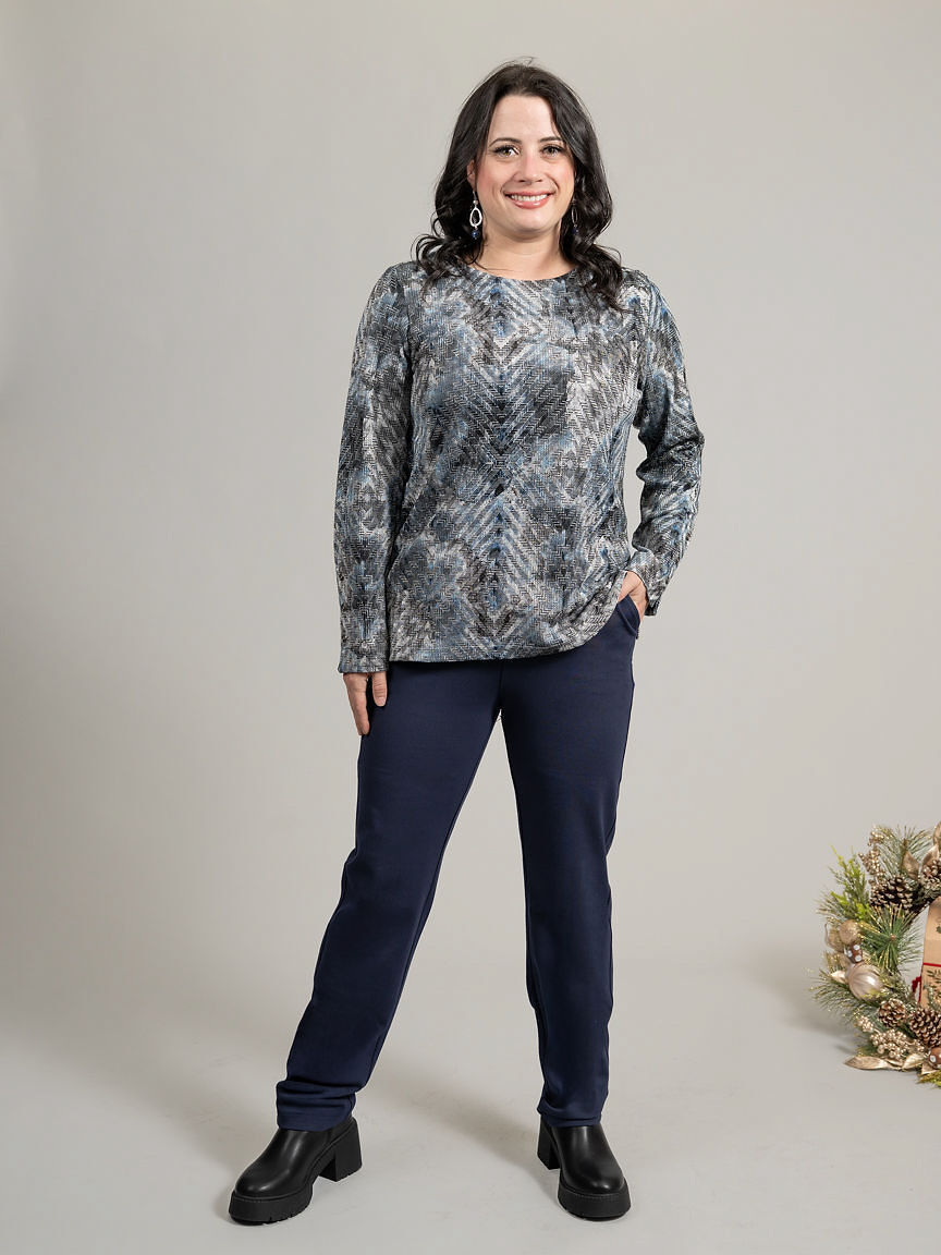 Textured Long Sleeve Top