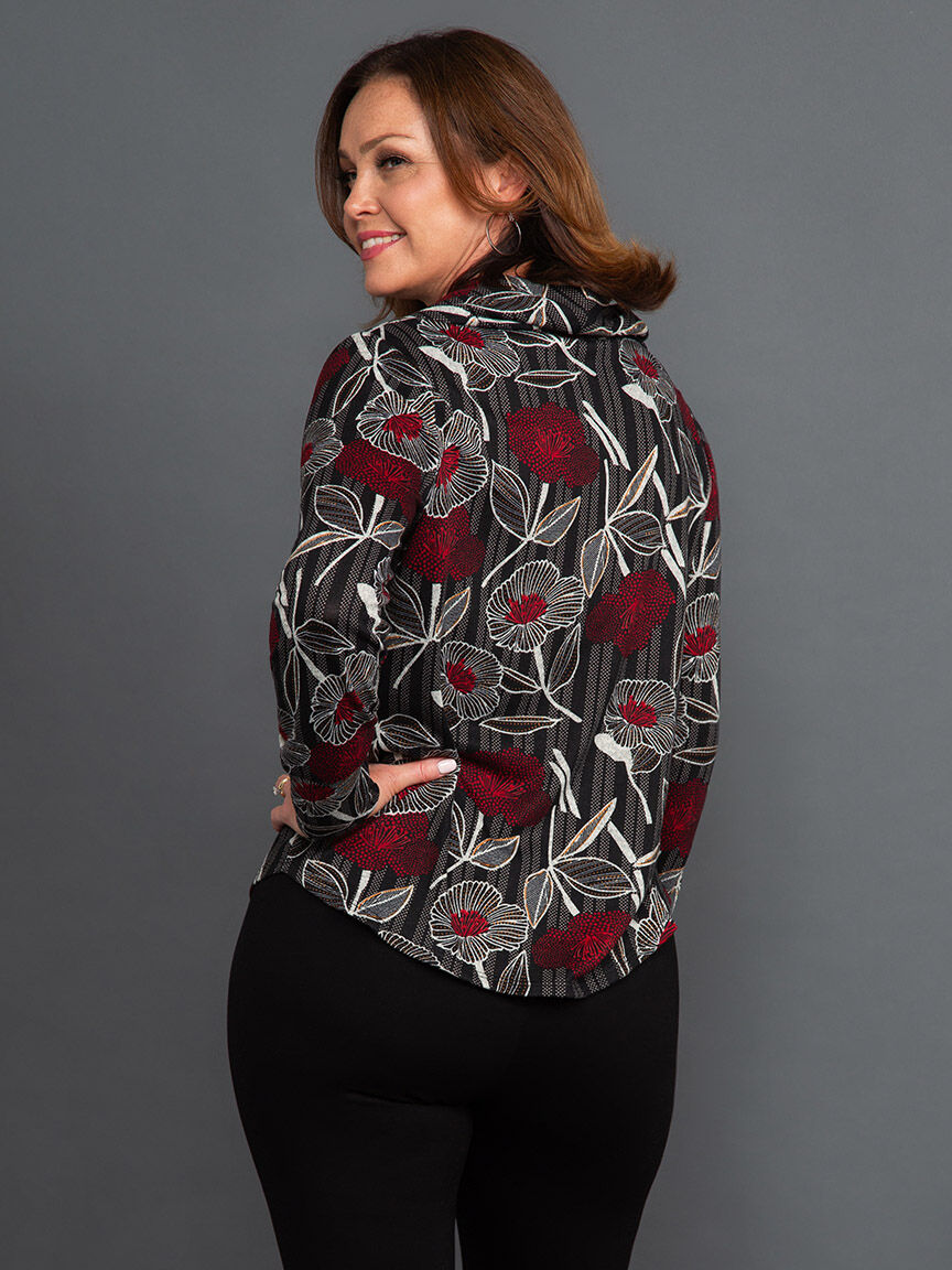 Long Sleeve Cowl Neck Top Image 4