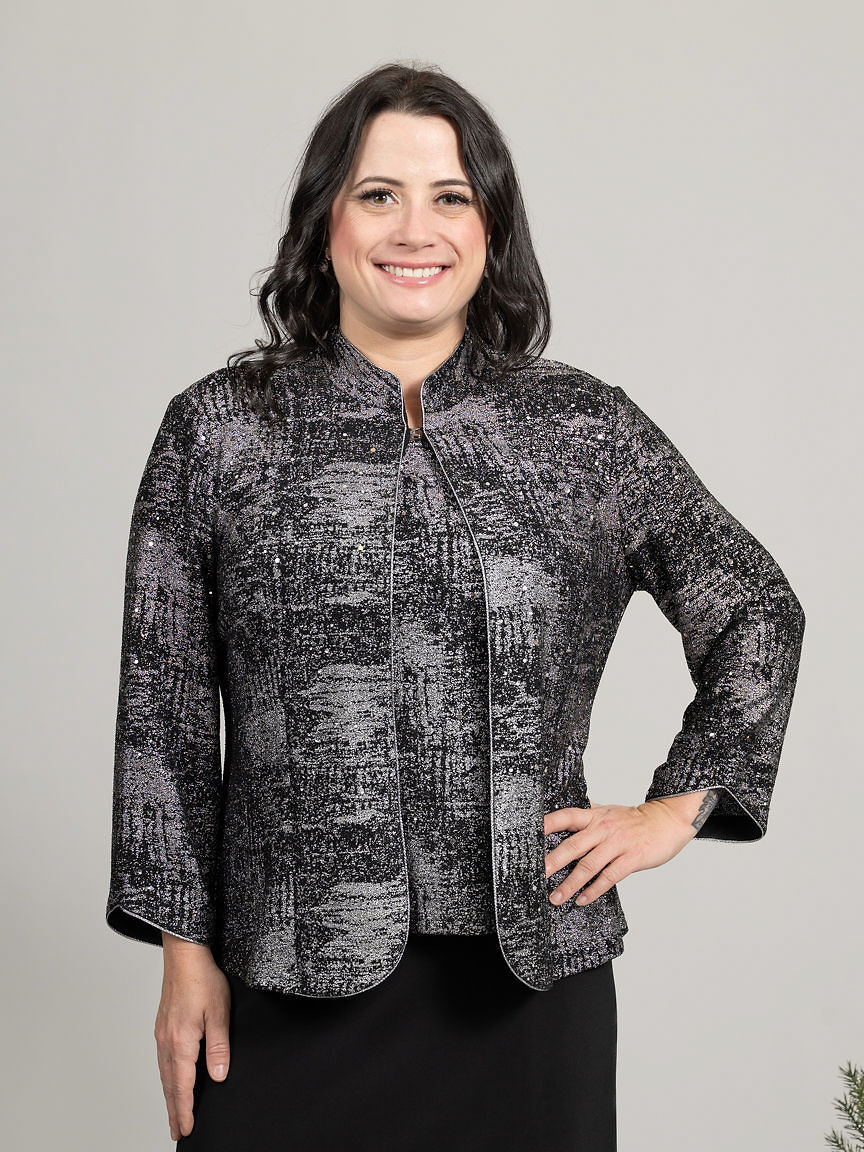 2 Piece Lurex Cardigan Set