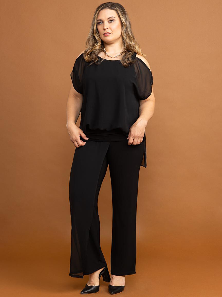 Short Sleeve Top with Chiffon Lining