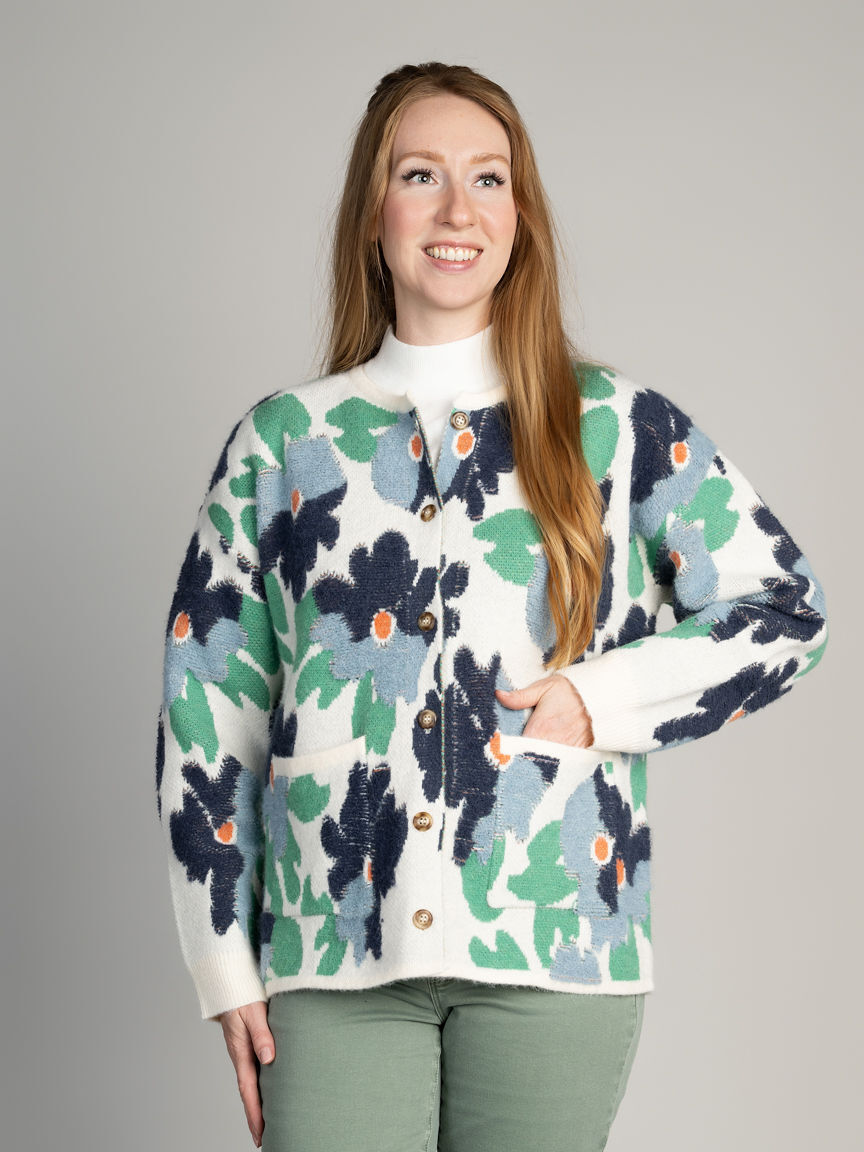 Floral Button-Up Cardigan