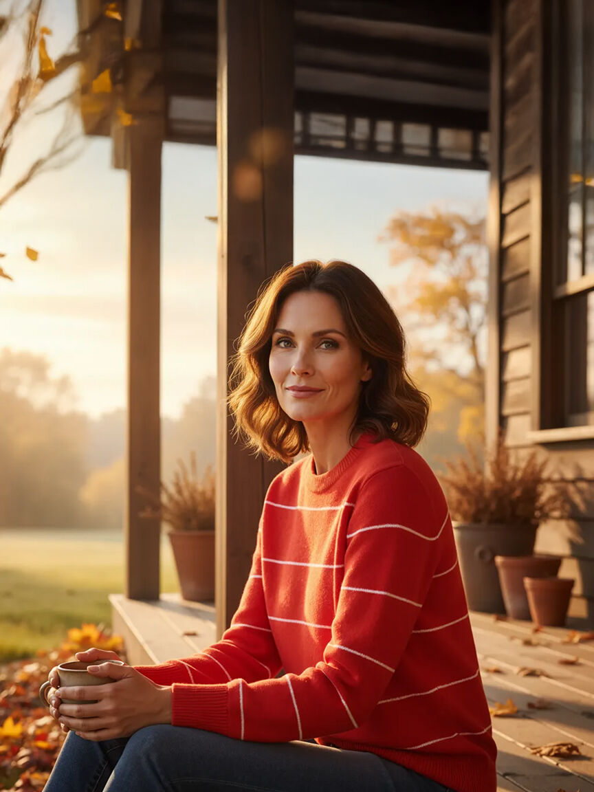 Long Sleeve Striped Knit Sweater