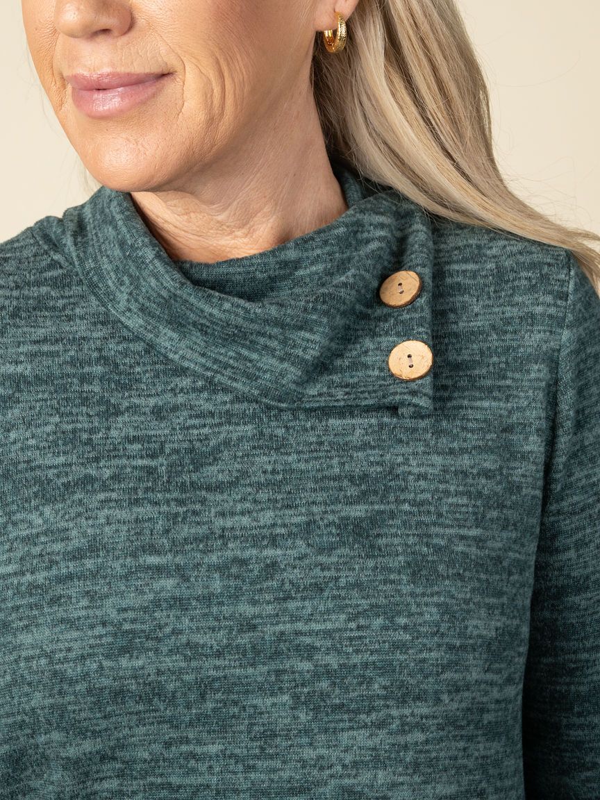 Long Sleeve Sweater with Cowl Neck