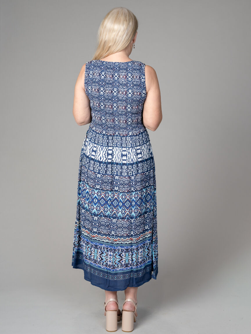 Sleeveless Printed Maxi Dress