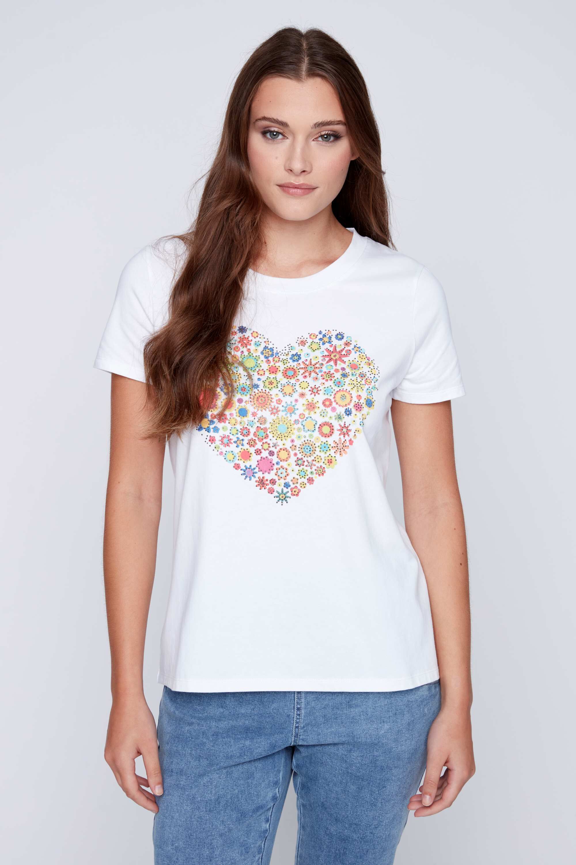 Floral Heart T-Shirt Image 1