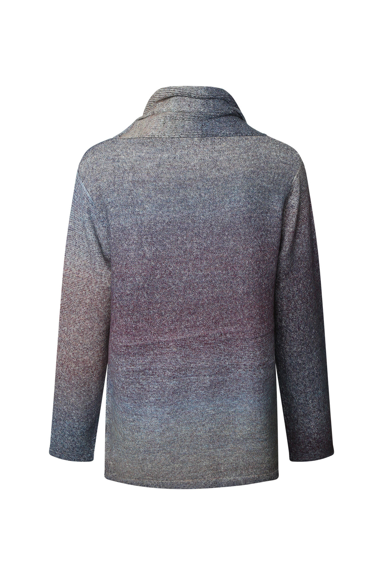 Ombre Knit Sweater with Cowl Neck Image 2