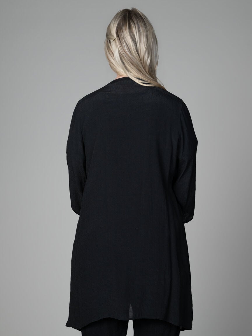 3/4 Sleeve Long Cardigan With Pockets