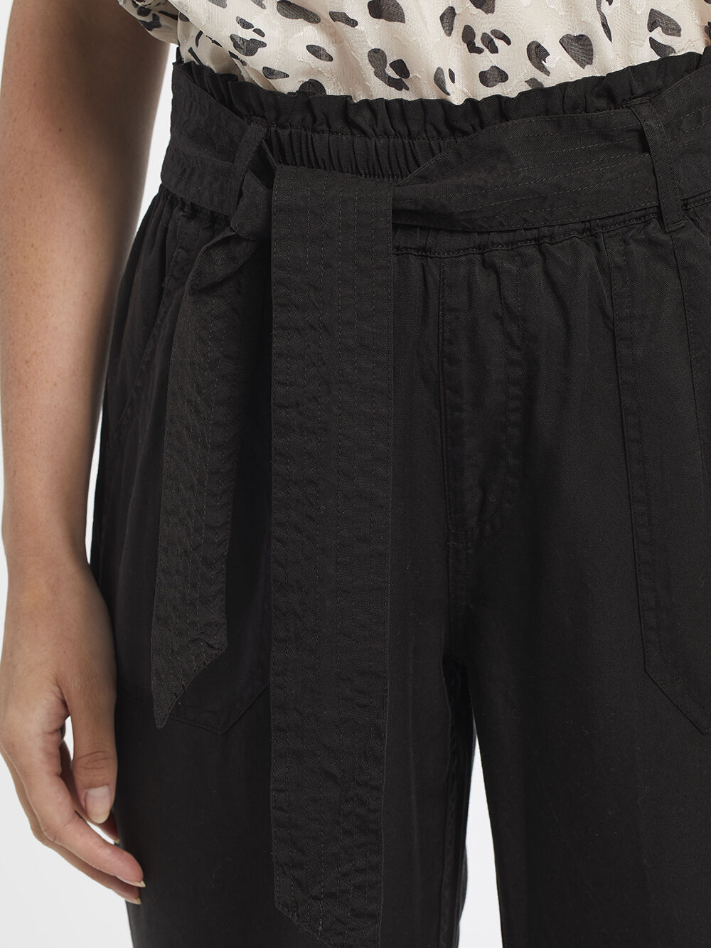 Black Paperbag Pants Image 3