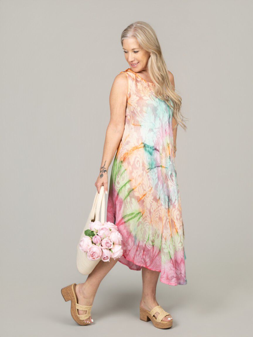 Sleeveless Tie Dye Midi Dress Image 5