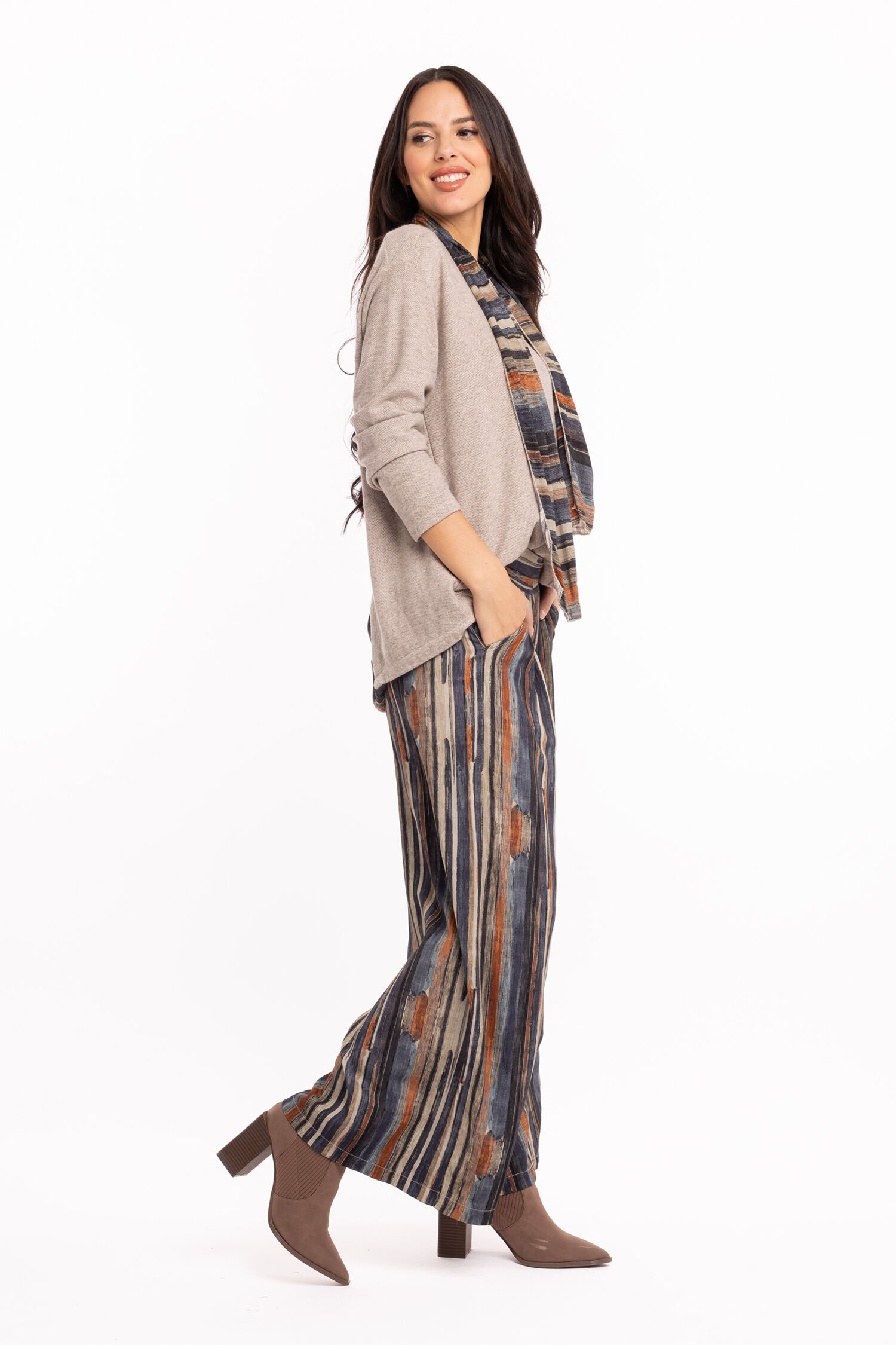Split-Back High-Low Top w/ Scarf Image 2