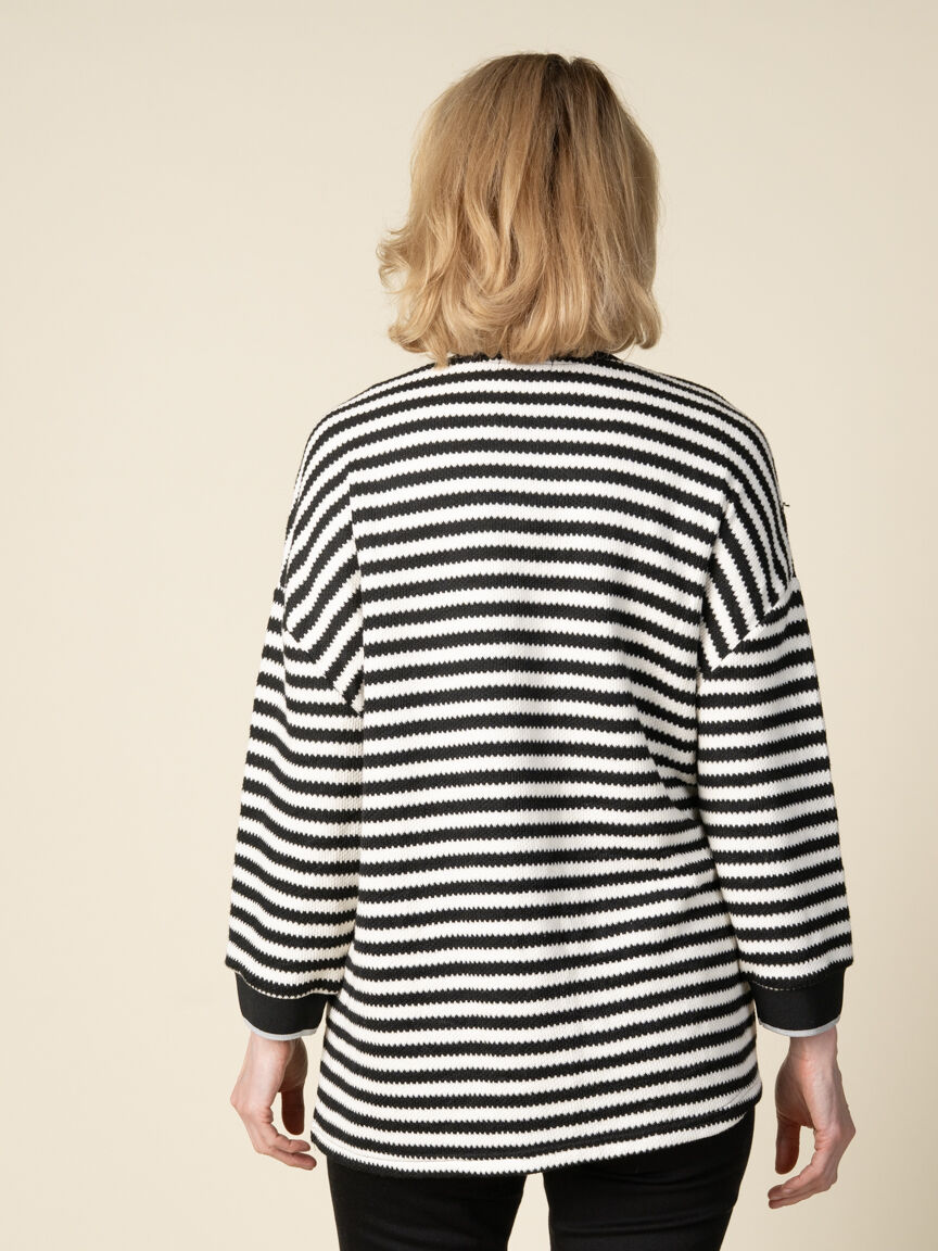 3/4 Sleeve Striped Top with Hotfix Detail Image 6