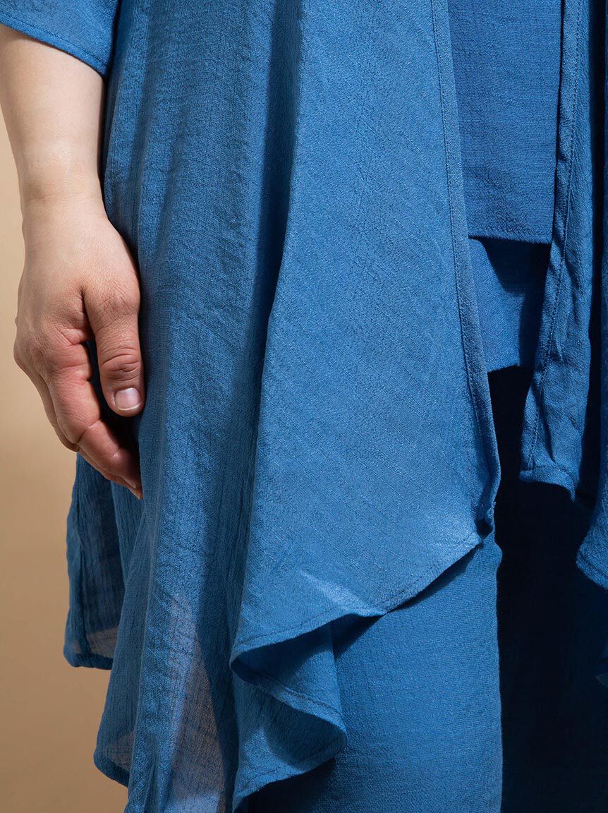 &frac34; Sleeve Linen-Look Cardigan Image 5