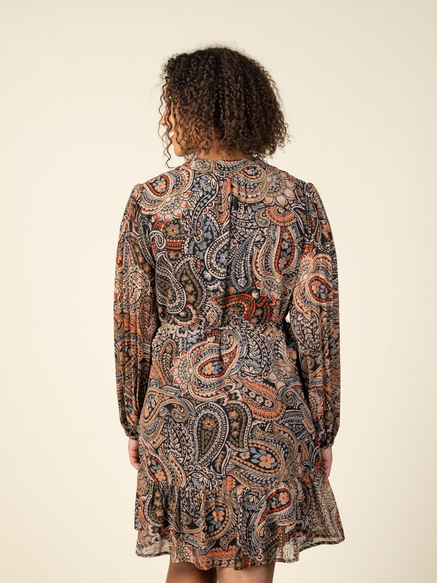 ドレス Original paisley pattern dress Long Sleeve Knee Length Paisley Dress | Papillon | Suzanne's
