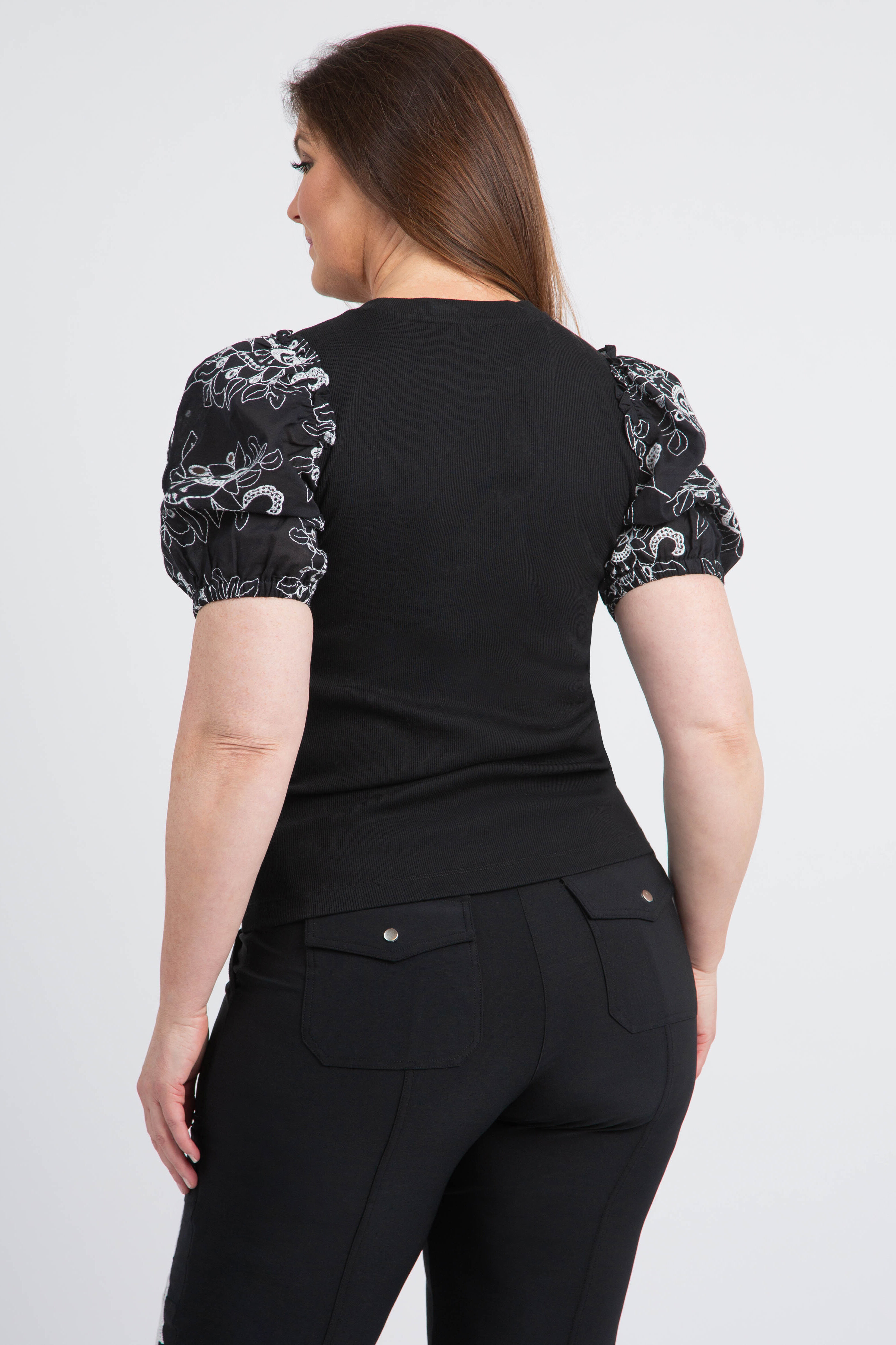 Puff Sleeve Ribbed Tee