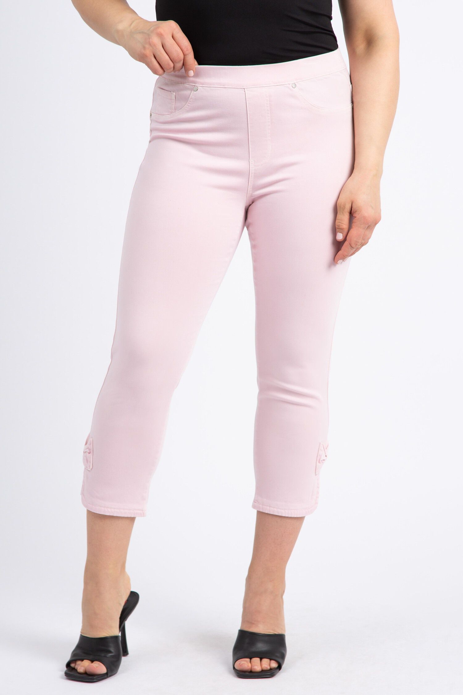 Soft Denim Capri w/ Petal Slit Image 1