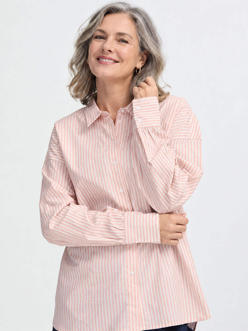 Long Sleeve Striped Blouse Image 1