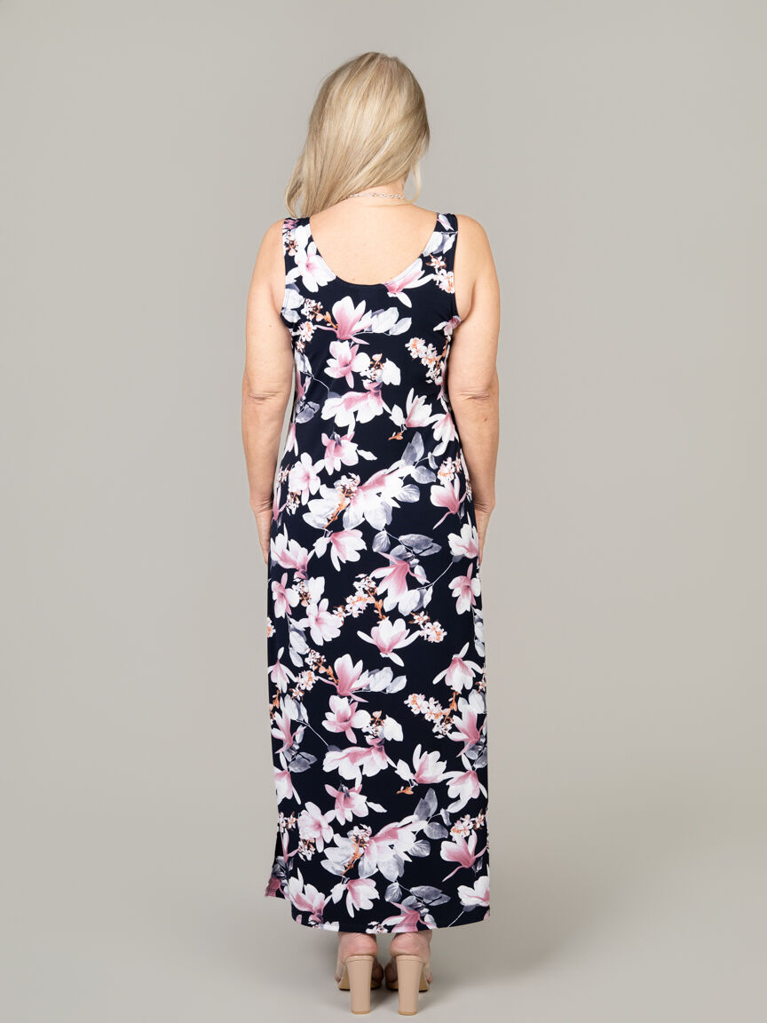 Long Luxe Sleeveless Dress with Side Slits