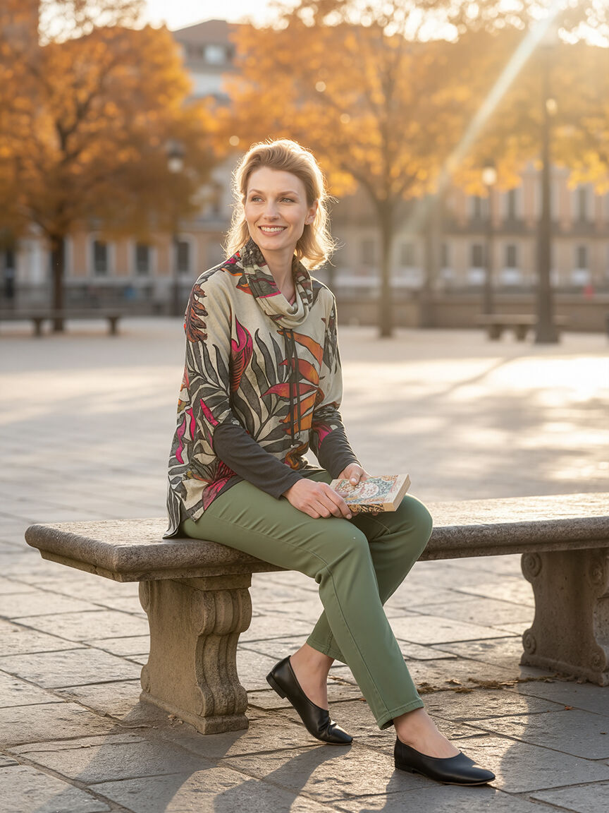 Long Sleeve Cowl Neck  Top Image 2