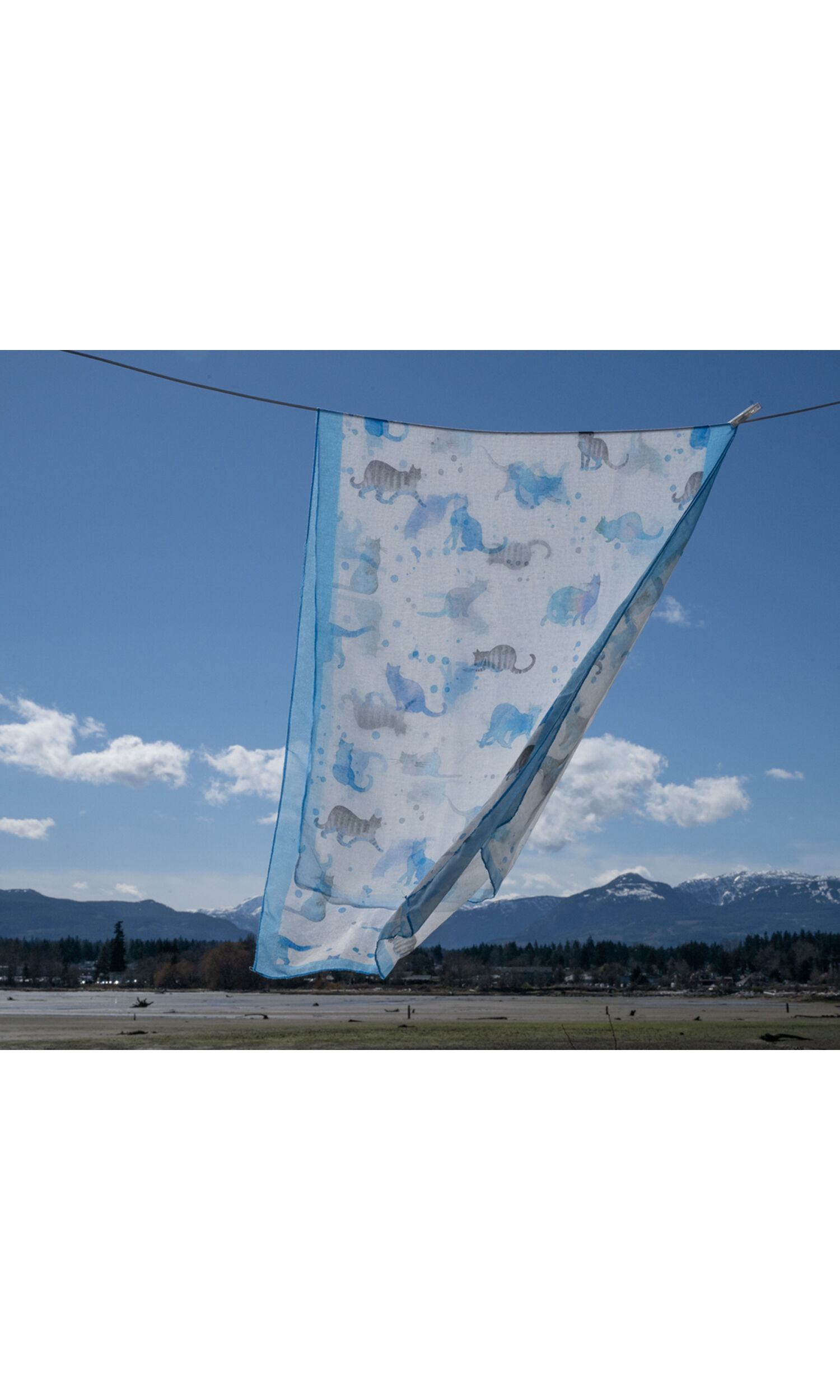 Watercolour Cats Scarf Image 2