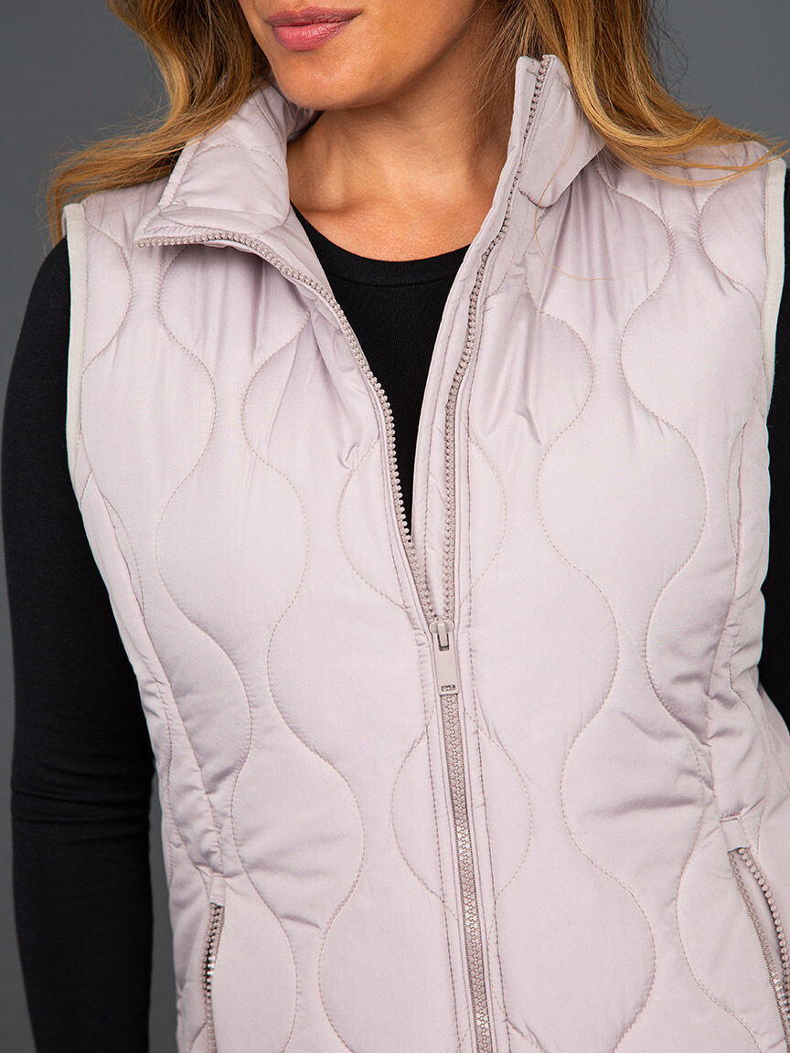 Chain Quilted Zip-Up Vest Image 6